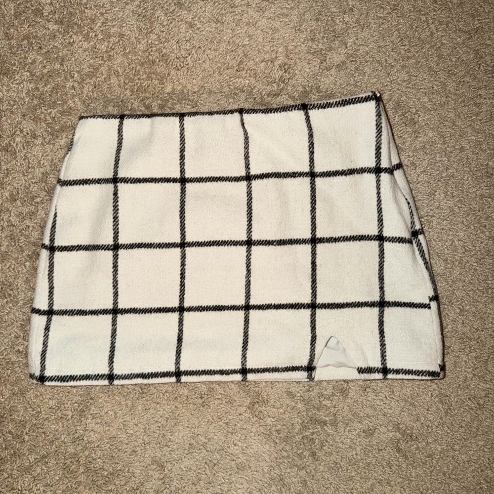 SHEIN Black and White Grid Mini Skirt